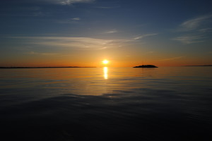 Was für ein Sonnenuntergang vom Boot aus!